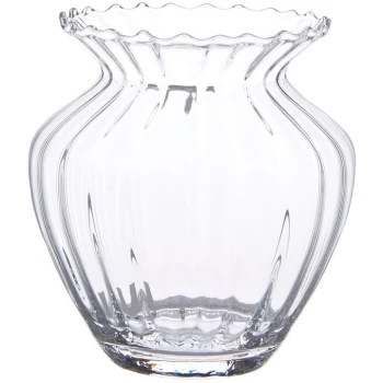 Hotel Collection Hourglass Optical Swirl Vase - Clear