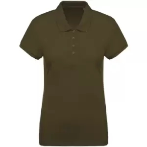 Kariban Womens/Ladies Organic Pique Polo Shirt (S) (Moss Green)
