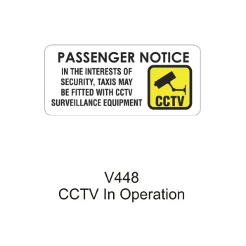 Outdoor Vinyl Sticker - White - Cctv Passenger Notice - V448 - Castle Promotions