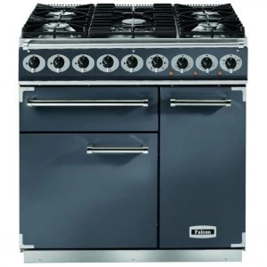 Falcon F900DXDFSL-NG 900 Deluxe Dual Fuel Range Cooker - Slate- Nickel Trim