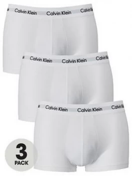 Calvin Klein 3 Pack of Low Rise Trunks - White, Size L, Men