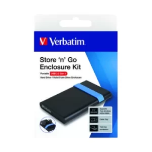 Verbatim Store n Go 2.5" Hard Drive Enclosure Kit USB 3.2 Black 53106