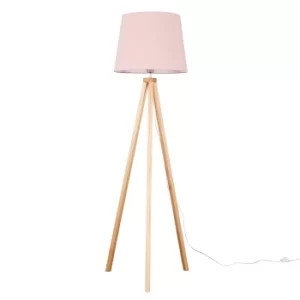 Barbro Light Wood with XL Dusty Pink Aspen Shade