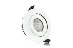 Integral LED Lux Fire rated tiltable downlight 9W 92mm cut out Dimmable cool white - ILDLFR92C006