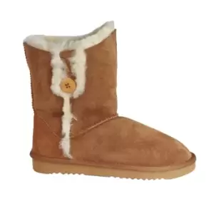 Eastern Counties Leather Womens/Ladies Lacey Sheepskin Button Boots (3 UK) (Chestnut)