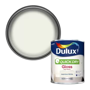 Dulux Quick Dry Jasmine White Gloss High Sheen Paint 750ml