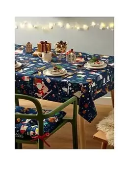 Catherine Lansfield Santas Christmas Wonderland Tablecloth 137X229Cm
