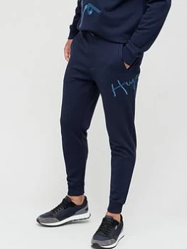 Hugo Boss Dalfie Script Logo Sweatpants Navy Size S Men