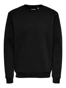 ONLY & SONS Solid Colored Sweatshirt Men Black