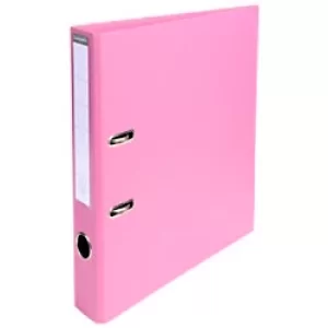 Prem'Touch Lever Arch File PVC A4, S50mm 2 Ring, Pink, Pack of 10
