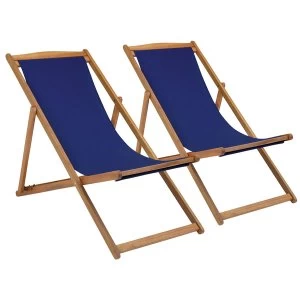 Charles Bentley Foldable Deck Chairs Pair