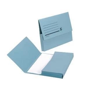 5 Star Document Wallet Foolscap 285gms Blue Pack of 50