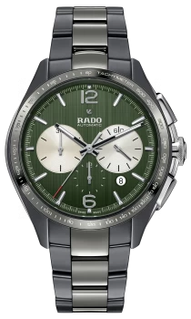 Rado HyperChrome Tennis Automatic Chronograph Mens watch - Water-resistant 10 bar (100 m), Plasma high-tech ceramic, green