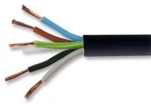 Zexum 1.5mm 5 Core Black Cable Flexible 3185Y - 1 Meter