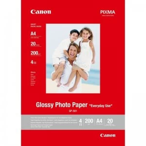 Canon A4 Glossy Photo Paper (Microporous coating for fast ink absorpt