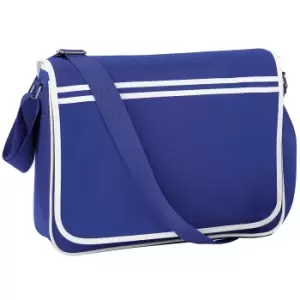 Bagbase Retro Adjustable Messenger Bag (12 Litres) (Pack Of 2) (One Size) (Bright Royal/White)
