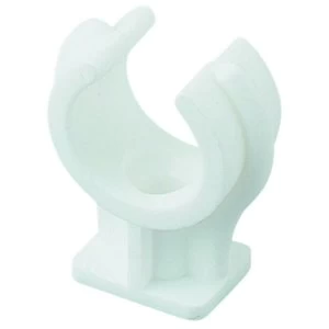 Wickes White Plastic Pipe Clips - 15mm Pack of 100