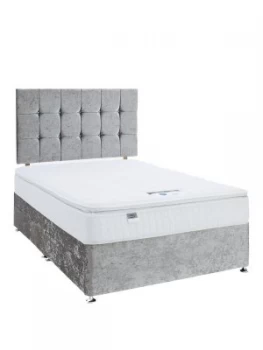 Luxe Collection By Silentnight Fearne 1000 Pillowtop Silver Divan Bed With Storage Options Includes Headboard