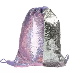 Christmas Shop Girls Reversible Sequin Trainer Pump Bag (One Size) (Silver/Pink)