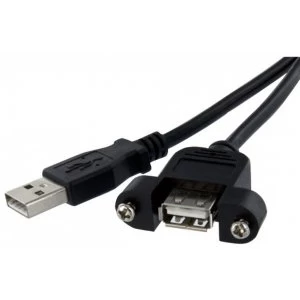 StarTech 1 foot USB 2.0 Panel Mount Cable A to A FM