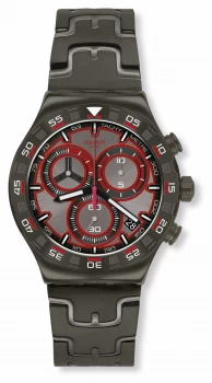 Swatch CRAZY DRIVE Grey Stainless Steel Bracelet Grey Watch