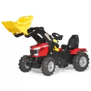Rolly Toys Ride On Massey Ferguson 8650 Tractor with Frontloader and Pneumatic Tyres, red