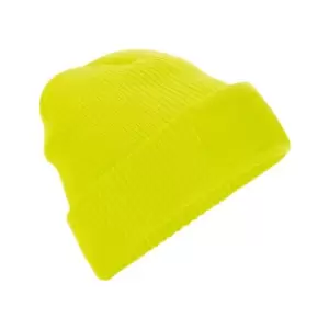 Beechfield Adults Thinsulate Printers Beanie (One Size) (Fluorescent Yellow)