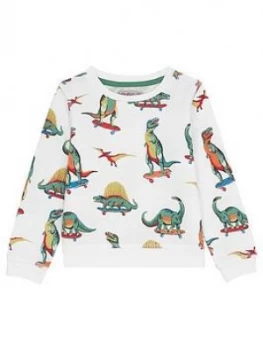 Cath Kidston Boys Dino Sweatshirt - Oyster, Cream, Size 7-8 Years