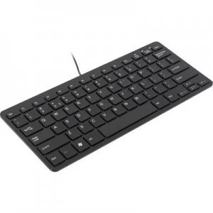 R-GO Tools Compact USB Keyboard English, QWERTY Black Ergonomic