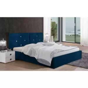 Envisage Trade - Cubana Upholstered Beds - Plush Velvet, King Size Frame, Blue - Blue