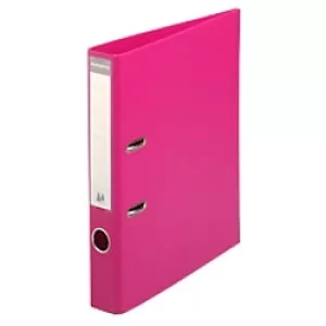 Exacompta Prem Touch Lever Arch File 53559E 55mm PVC, Cardboard 2 ring A4 Pink Pack of 10