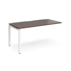 Bench Desk Add On Rectangular Desk 1600mm Walnut Tops With White Frames 800mm Depth Adapt