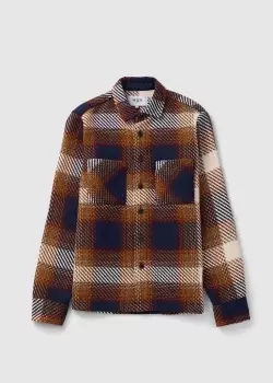 Wax London Mens Whiting Overshirt Ombre Check In Navy/Red