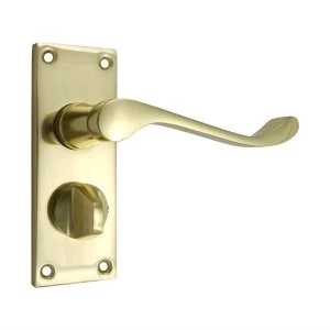 Select 100mm Scroll Privacy Lock - Electro Brass