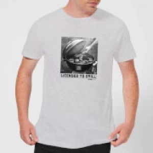 Plain Lazy Licence To Grill Mens T-Shirt - Grey - M
