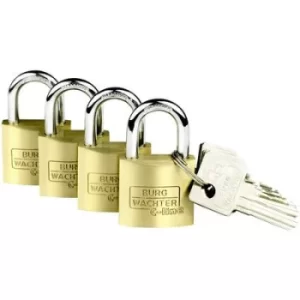 Burg Waechter 4er Set Set Quadro 222 40 SB Padlock keyed-alike Brass Key