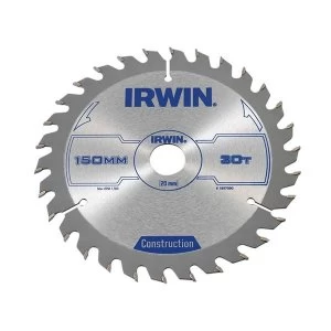 IRWIN Construction Circular Saw Blade 140 x 20mm x 20T ATB
