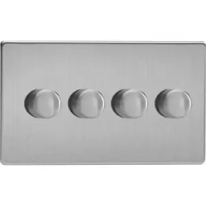 Varilight 4 Gang 2 Way Push On/Off Rotary LED Dimmer 4 x 0 120W (1 10 LEDs) (Twin Plate) - JDCDP254S
