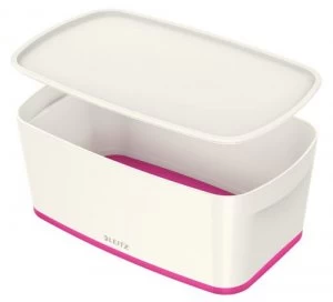 Leitz MyBox Small with Lid WOW White Pink