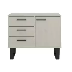 Small Sideboard With 1 Door 3 Drawers Grey