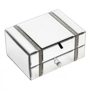 Hestia Mirror Glass Diamante Jewellery Box
