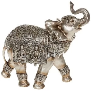 Silver Buddha Elephant Giant Ornament