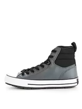 Converse Chuck Taylor All Star Faux Leather Water Resistant Berkshire Boot Hi, Grey/Black/White, Size 10, Men