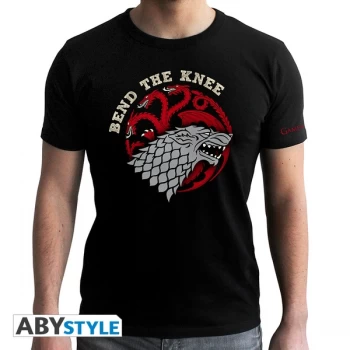 Game Of Thrones - Bend The Knee - Mens X-Large T-Shirt - Black