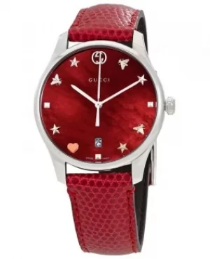 Gucci G-Timeless Cherry Red Mother of Pearl Womens Watch YA1264041 YA1264041