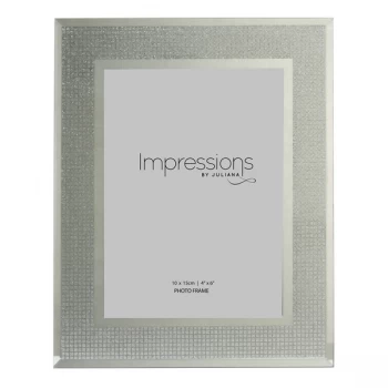 4" x 6" - Impressions Silver Glitter Crystal Photo Frame
