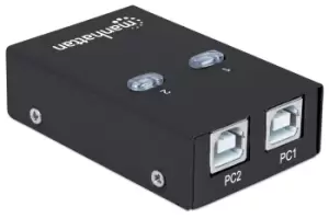 Manhattan USB-A Automatic Sharing Switch, 2x USB-B Ports, 480 Mbps...