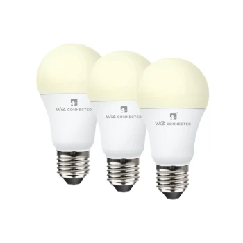 4lite WiZ Connected A60 White WiFi LED Smart Bulb - E27, 3 Pack