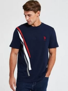 U.S. Polo Assn. Side Stripe T-Shirt - Navy, Size XL, Men