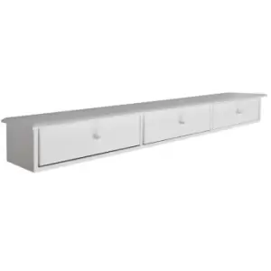Techstyle Butler Wall Mounted Wood 3 Drawer Storage Shelf White
